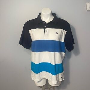 South Pole men’s short sleeve striped polo shirt. Large. 100% cotton.